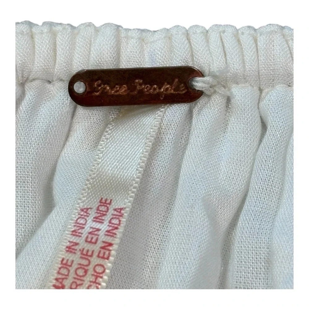 Free People Adella Mini‎ Dress Womens Small Ivory White Boho Open Back Button